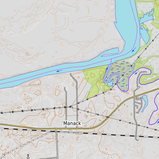 OpenTopoMap map of Camp Manack, AL