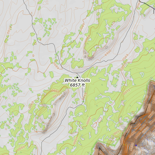 OpenTopoMap map of White Knolls, AZ