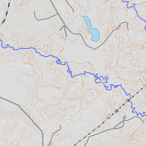 OpenTopoMap map of Ned Branch, TX