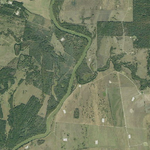 Aerial imagery of Negro Creek, TX