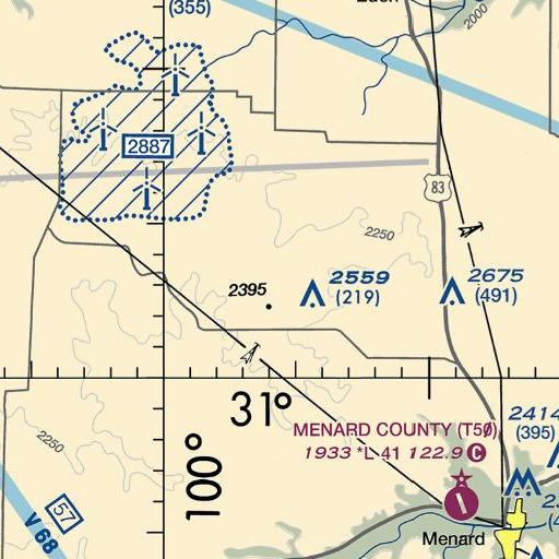 FAA VFR chart of Negro Gap, TX