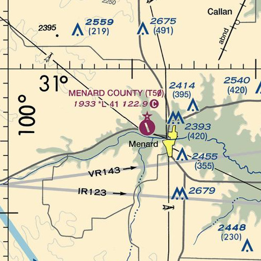 FAA VFR chart of Ninemile Creek, TX