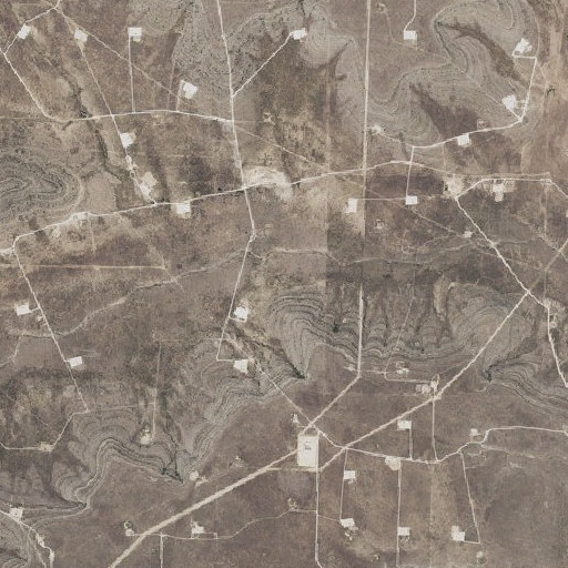 Aerial imagery of Old Pink Windmill, TX