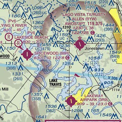 FAA VFR chart of Pace Bend, TX