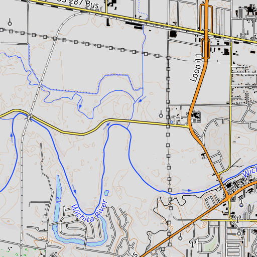 OpenTopoMap map of Pond Creek, TX