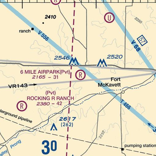 FAA VFR chart of Powell Ranch, TX