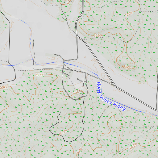 OpenTopoMap map of Powell Ranch, TX