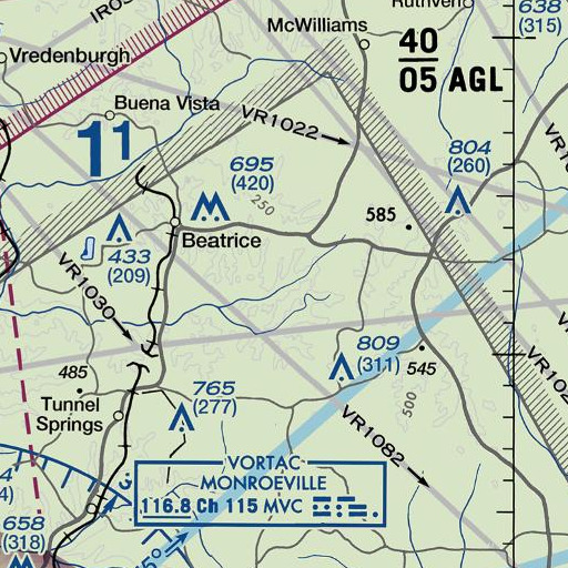 FAA VFR chart of Turnbull Branch, AL