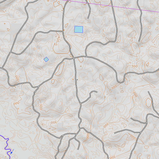 OpenTopoMap map of Sardis Cemetery, TX
