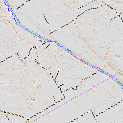 OpenTopoMap map of Sheek Creek, TX
