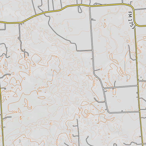 OpenTopoMap map of Sheep Creek, TX