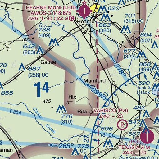 FAA VFR chart of Sixmile Creek, TX