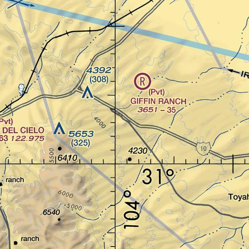 FAA VFR chart of Sotol Hill, TX