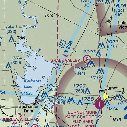 FAA VFR chart of Spider Mountain, TX