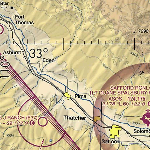 FAA VFR chart of Big Spring, AZ