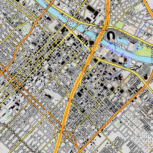 OpenTopoMap map of Sul Ross School, TX