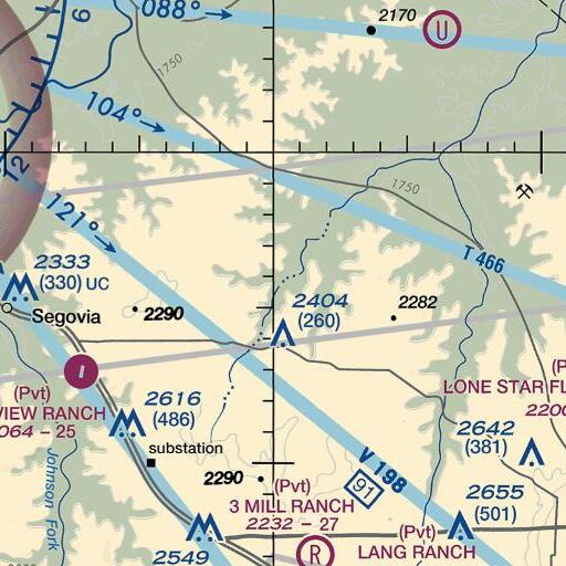 FAA VFR chart of Tobe Branch, TX