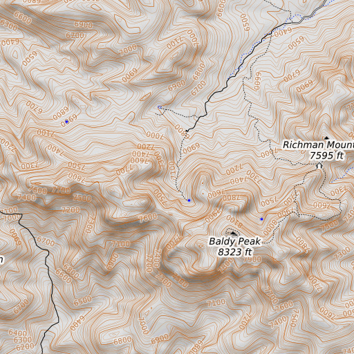 OpenTopoMap map of Tobe Spring, TX