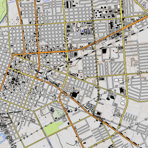 OpenTopoMap map of Welder School, TX