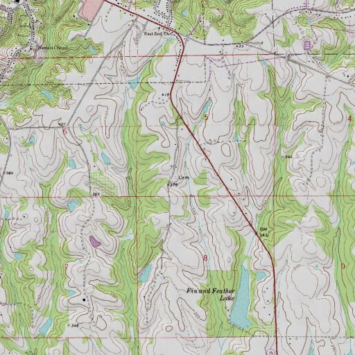 USGS 24K topo map of Rush Cemetery, AL