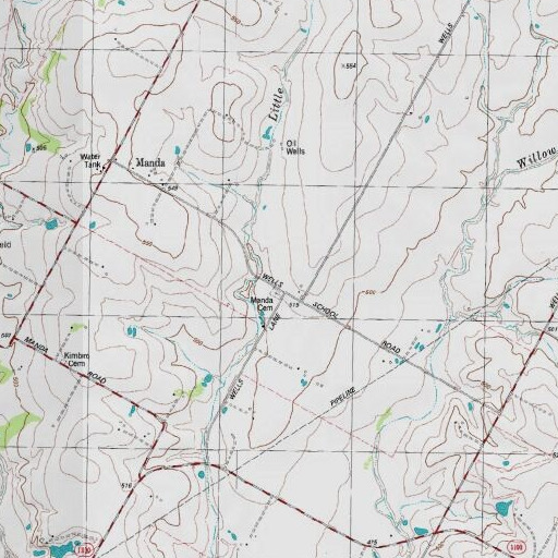 USGS 24K topo map of Willow Ranch School, TX