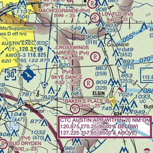 FAA VFR chart of Willow Ranch School, TX