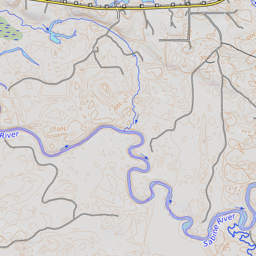 OpenTopoMap map of Clarks Creek, TX