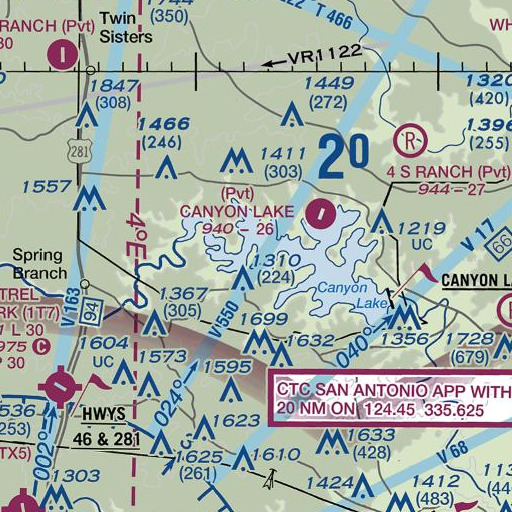 FAA VFR chart of Cranes Mill Park, TX