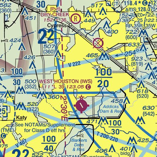 FAA VFR chart of Dinner Creek, TX