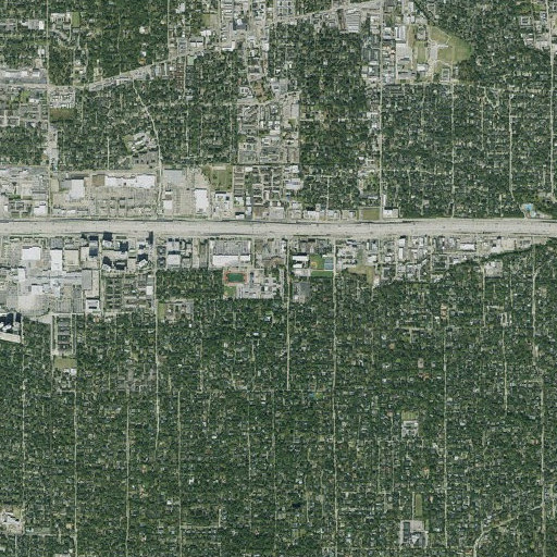 Aerial imagery of Memorial High School, TX