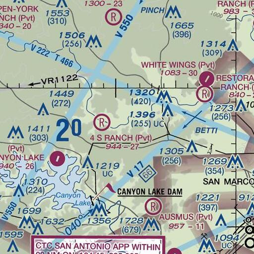 FAA VFR chart of Moon Mountain, TX