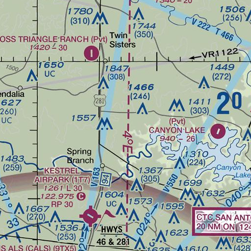 FAA VFR chart of Puter Creek, TX