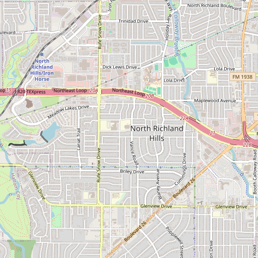 OpenStreetMap map of Snow Heights School, TX