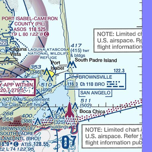 FAA VFR chart of South Jetty, TX
