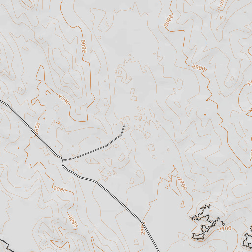 OpenTopoMap map of Turkey Track Ranch, TX