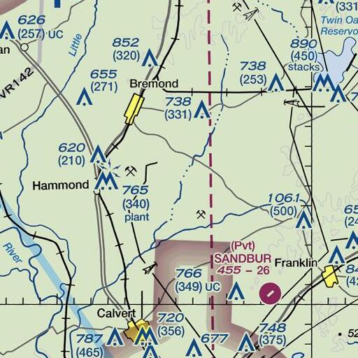 FAA VFR chart of Willson Creek, TX