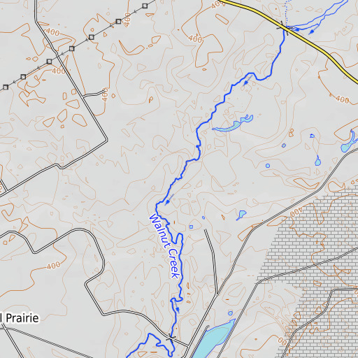 OpenTopoMap map of Willson Creek, TX