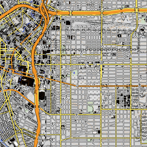 OpenTopoMap map of Fairchild Park, TX