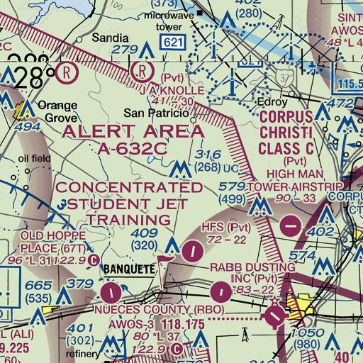 FAA VFR chart of Bluntzer, TX