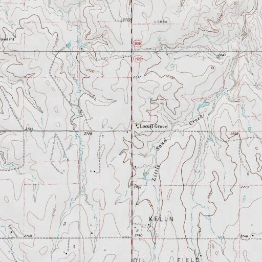 USGS 24K topo map of Locust Grove, TX