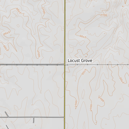 OpenTopoMap map of Locust Grove, TX