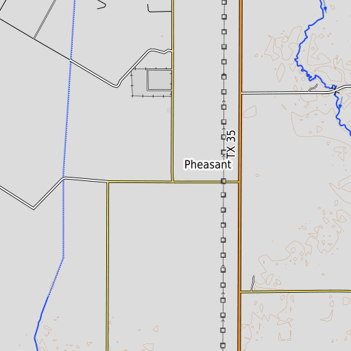 OpenTopoMap map of Pheasant, TX