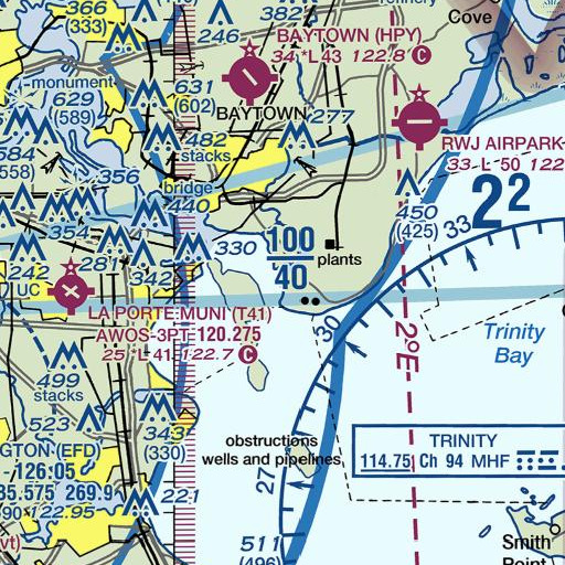 FAA VFR chart of Shell Point, TX