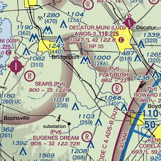 FAA VFR chart of Paradise, TX