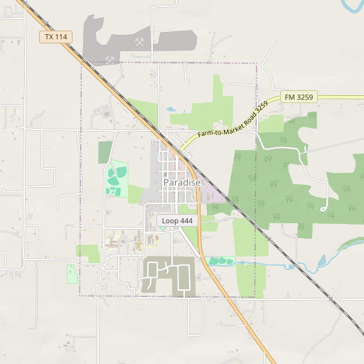 OpenStreetMap map of Paradise, TX