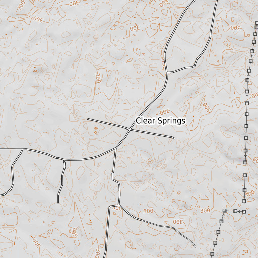 OpenTopoMap map of Clear Springs, TX