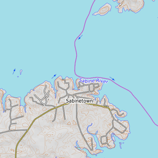 OpenTopoMap map of Goodloe Bluff, TX