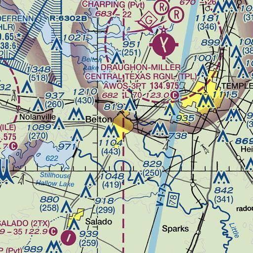 FAA VFR chart of Confederate Park, TX