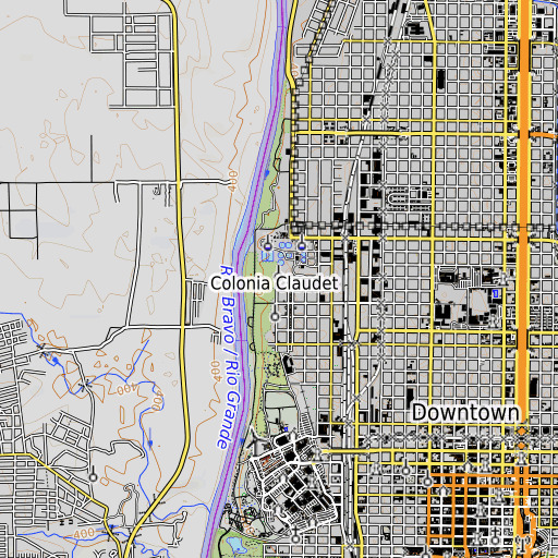 OpenTopoMap map of KHOY-FM (Laredo), TX
