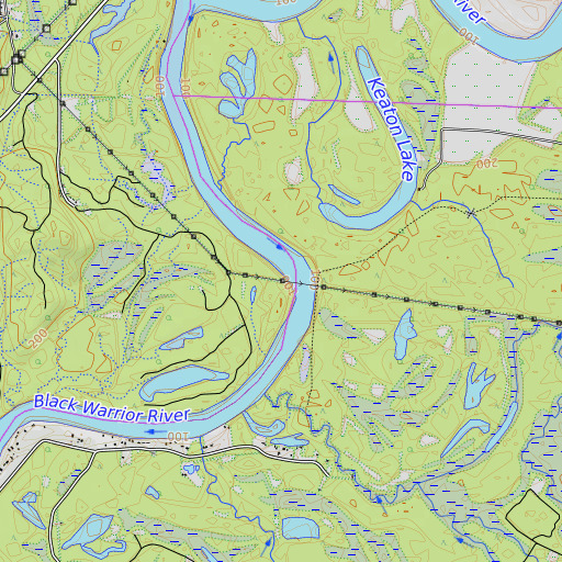 OpenTopoMap map of Hazzards Bar, AL